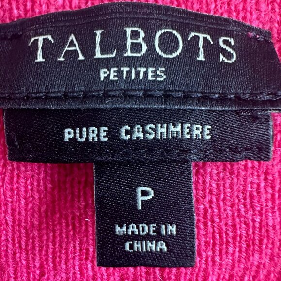 Talbots Petites 100% Pure Cashmere Sweater Coral Pink Size P - Picture 3 of 6
